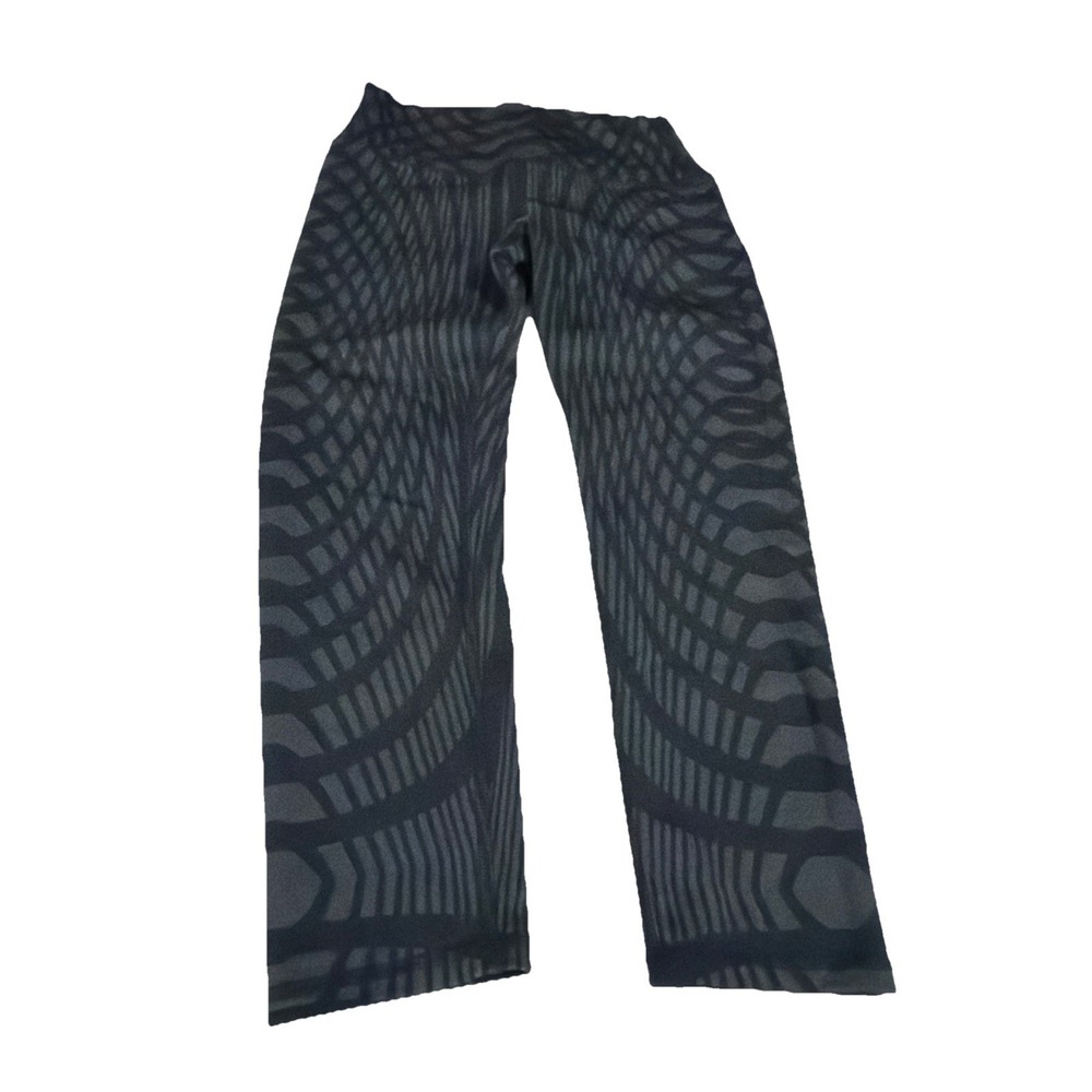 ALO Yoga Airbrush High Rise Legging Women Small Black Gray Geo Arches Capri Pant